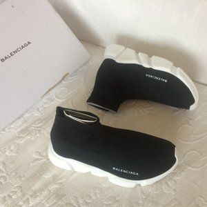 Black Balanciaga Sneaker boots  with white soles size 38 european